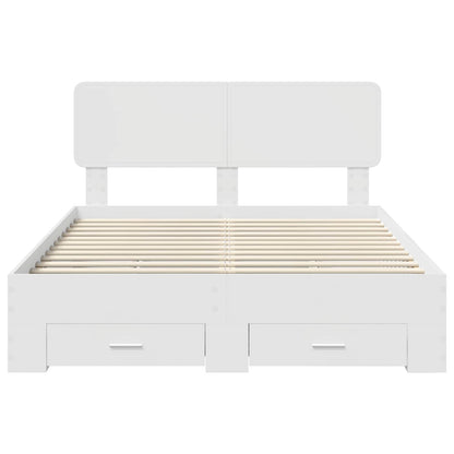 Bed Frame with Headboard White 140 x 200 cm Engineered Wood
