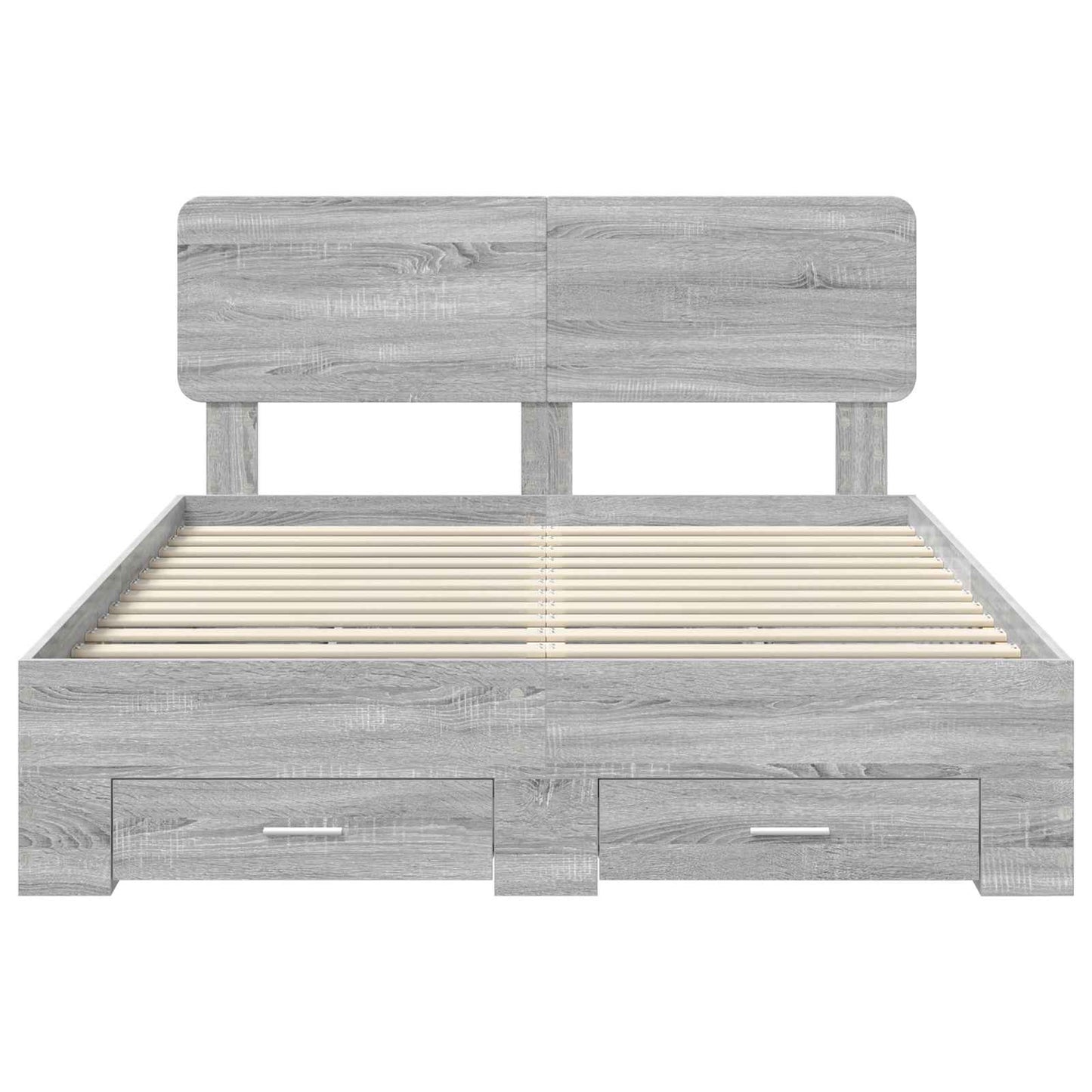 Bed Frame with Drawer Grey Sonoma 140 x 200 cm Engineered Wood