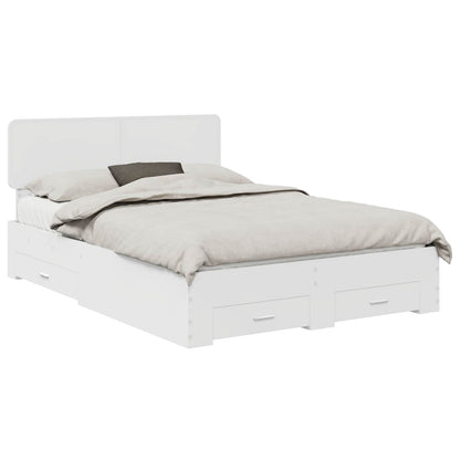 Bed Frame with Headboard White 140 x 190 cm Engineered Wood