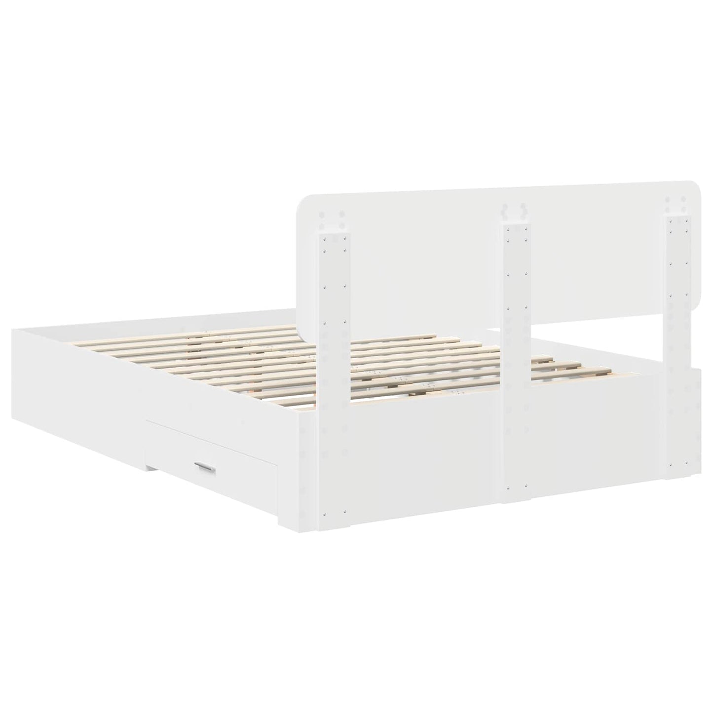 Bed Frame with Headboard White 140 x 190 cm Engineered Wood