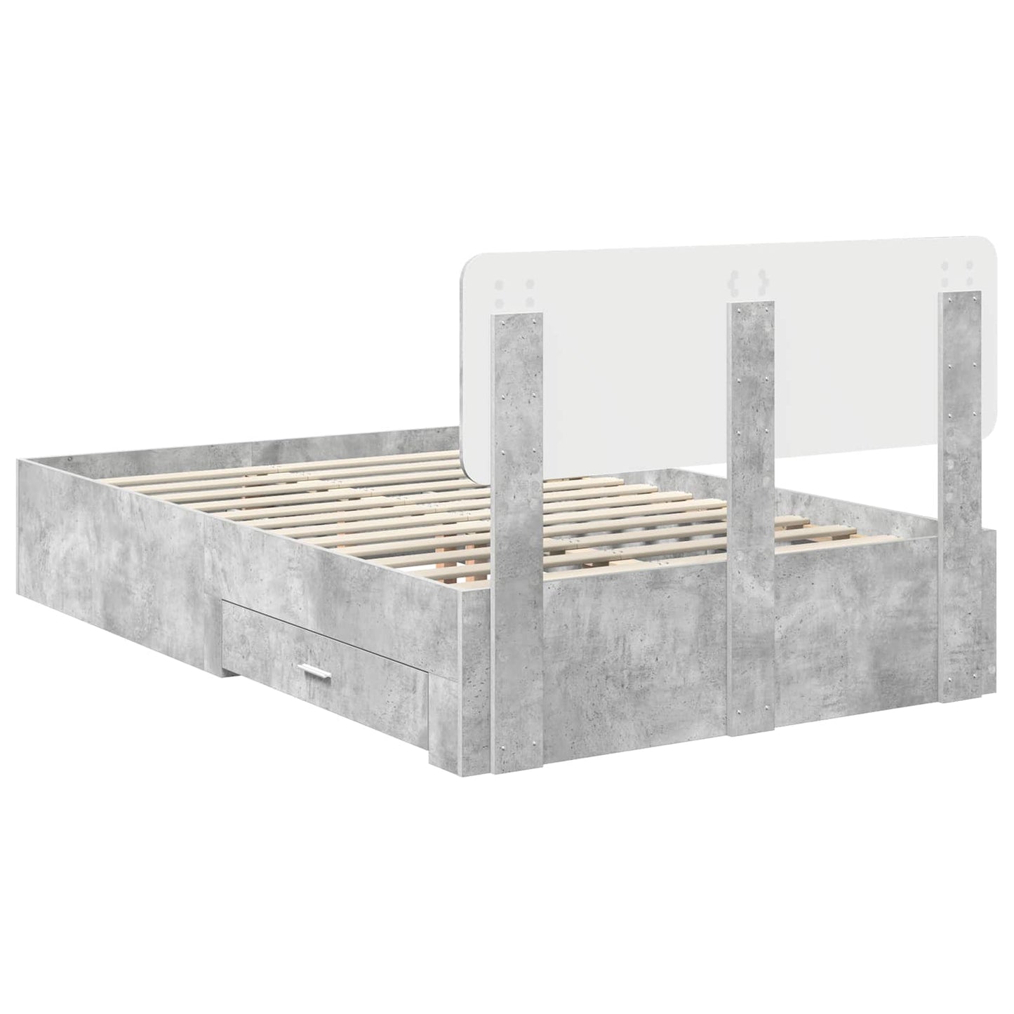 Bed Frame Concrete Grey 120 x 200 cm Engineered Wood