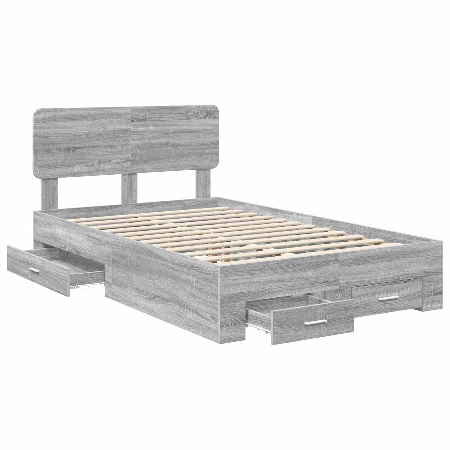 Bed Frame with Drawer Grey Sonoma 120 x 200 cm Engineered Wood