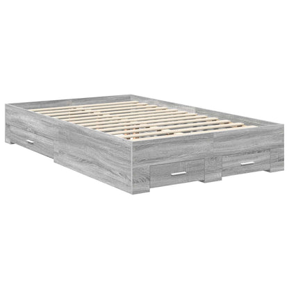 Bed Frame with Drawer Grey Sonoma 120 x 200 cm Engineered Wood