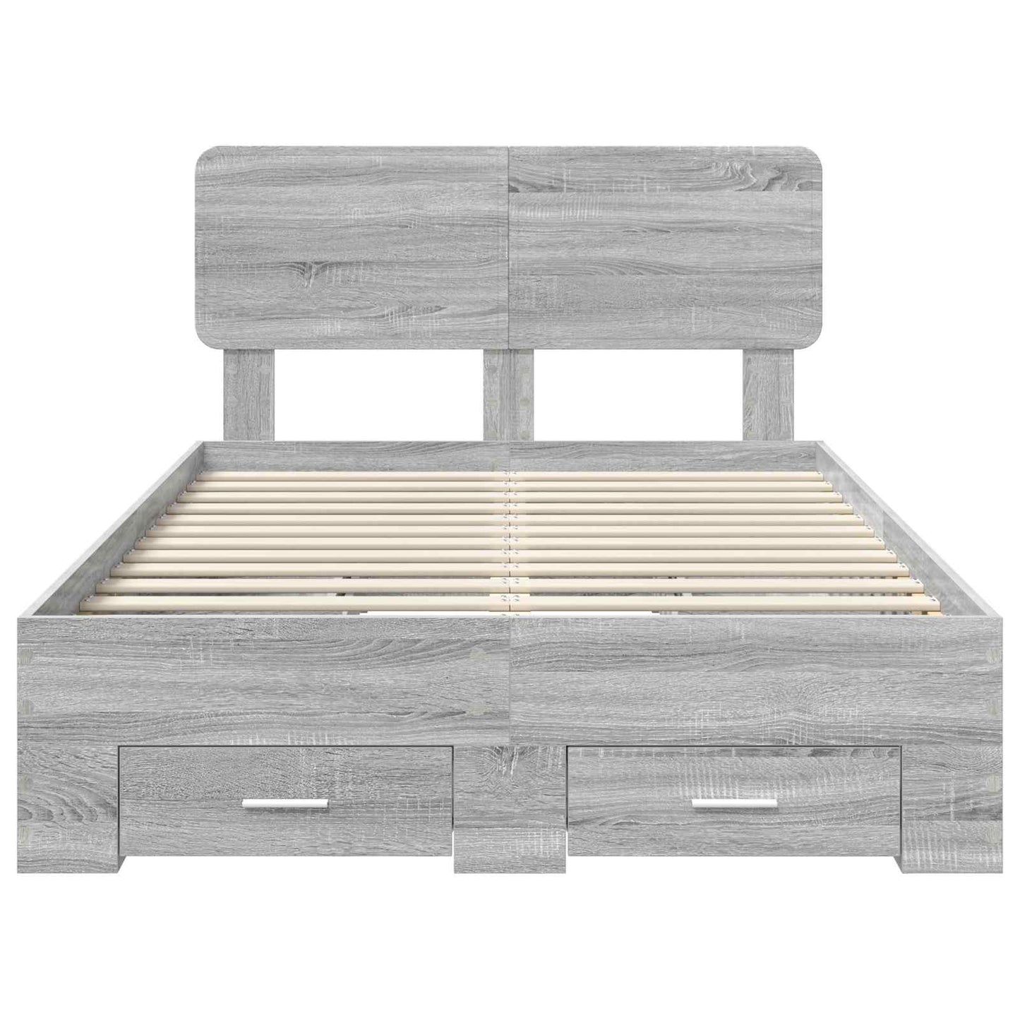 Bed Frame with Drawer Grey Sonoma 120 x 200 cm Engineered Wood