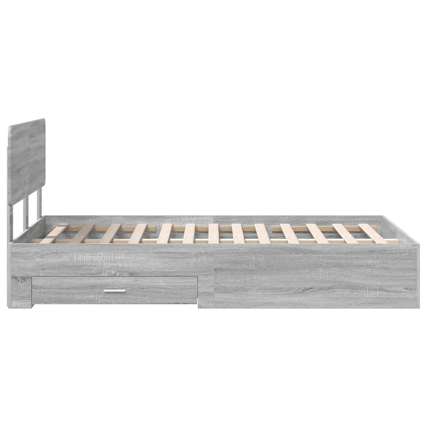 Bed Frame with Drawer Grey Sonoma 120 x 200 cm Engineered Wood