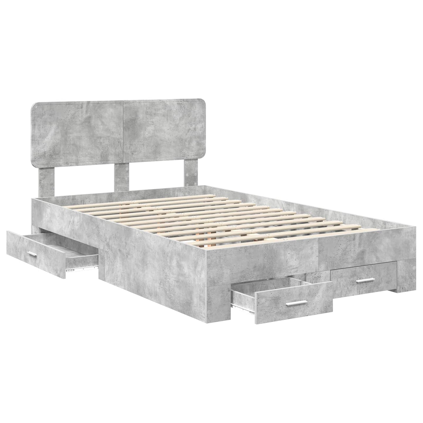 Bed Frame Concrete Grey 120 x 190 cm Engineered Wood