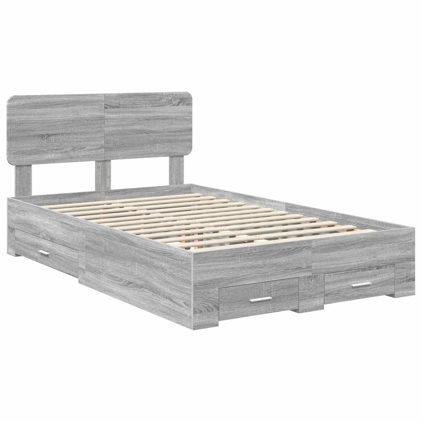 Bed Frame with Drawer Grey Sonoma 120 x 190 cm Engineered Wood