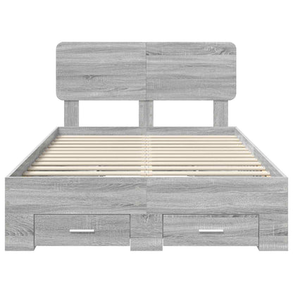 Bed Frame with Drawer Grey Sonoma 120 x 190 cm Engineered Wood