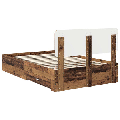 Bed Frame with Headboard Old Wood 120 x 190 cm Engineered Wood