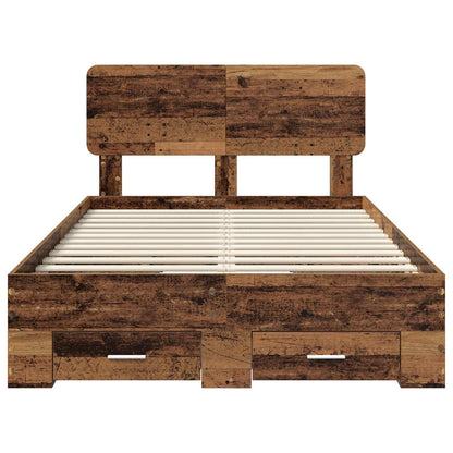 Bed Frame with Headboard Old Wood 120 x 190 cm Engineered Wood