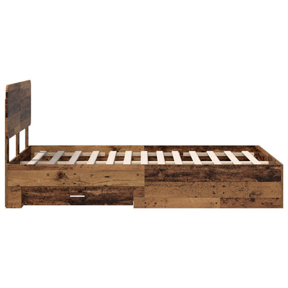 Bed Frame with Headboard Old Wood 120 x 190 cm Engineered Wood