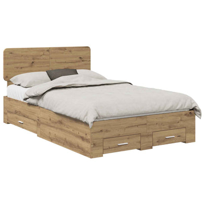 Bed Frame with Drawer Artisan Oak 120 x 190 cm Engineered Wood