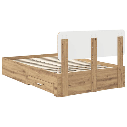 Bed Frame with Drawer Artisan Oak 120 x 190 cm Engineered Wood
