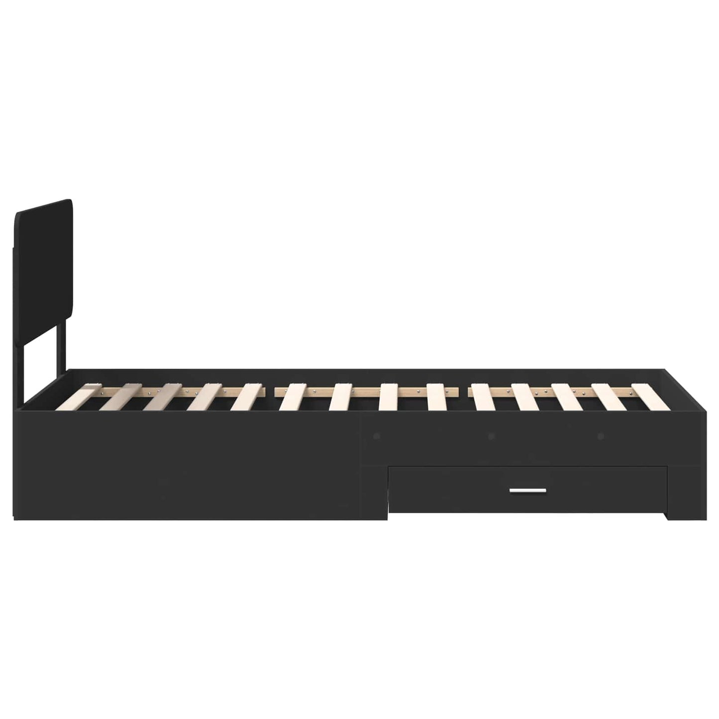 Bed Frame with Headboard Black 100 x 200 cm Engineered Wood