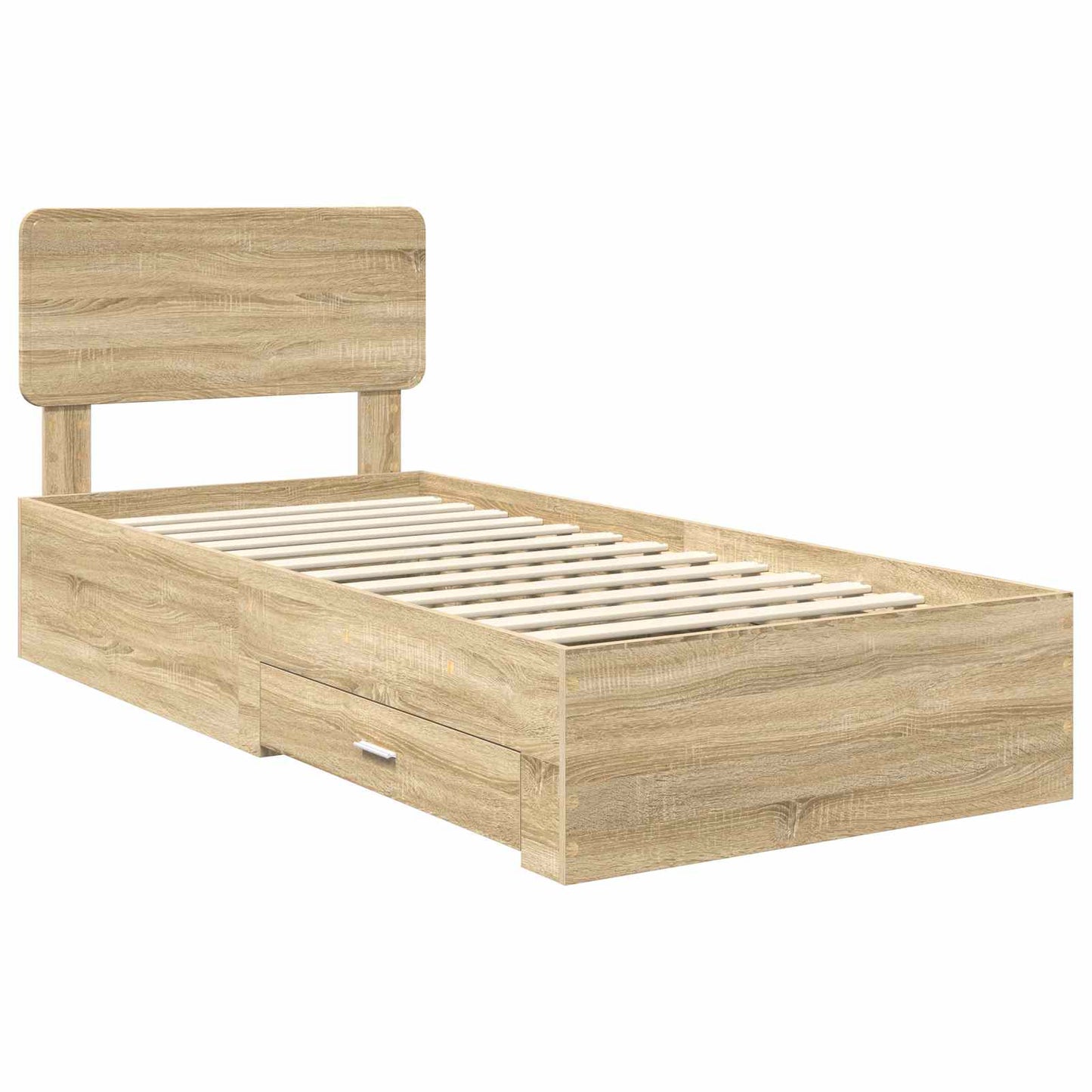 Bed Frame with Drawer Sonoma Oak 100 x 200 cm Engineered Wood