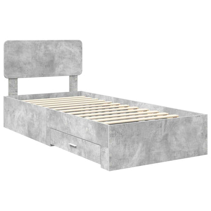 Bed Frame Concrete Grey 100 x 200 cm Engineered Wood