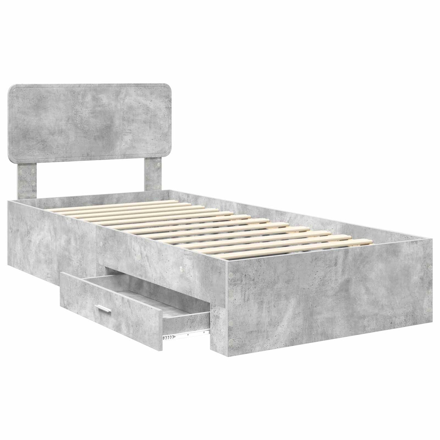 Bed Frame Concrete Grey 100 x 200 cm Engineered Wood