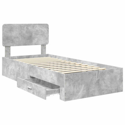 Bed Frame Concrete Grey 100 x 200 cm Engineered Wood