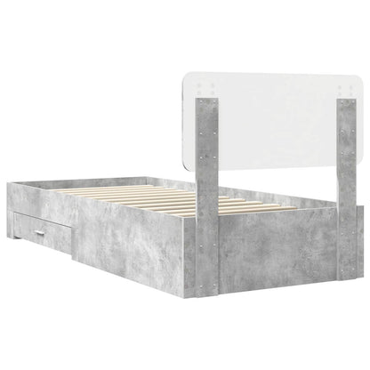 Bed Frame Concrete Grey 100 x 200 cm Engineered Wood