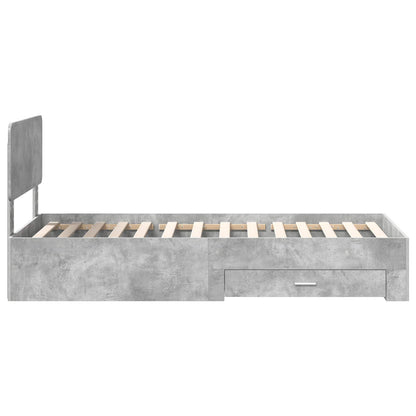 Bed Frame Concrete Grey 100 x 200 cm Engineered Wood