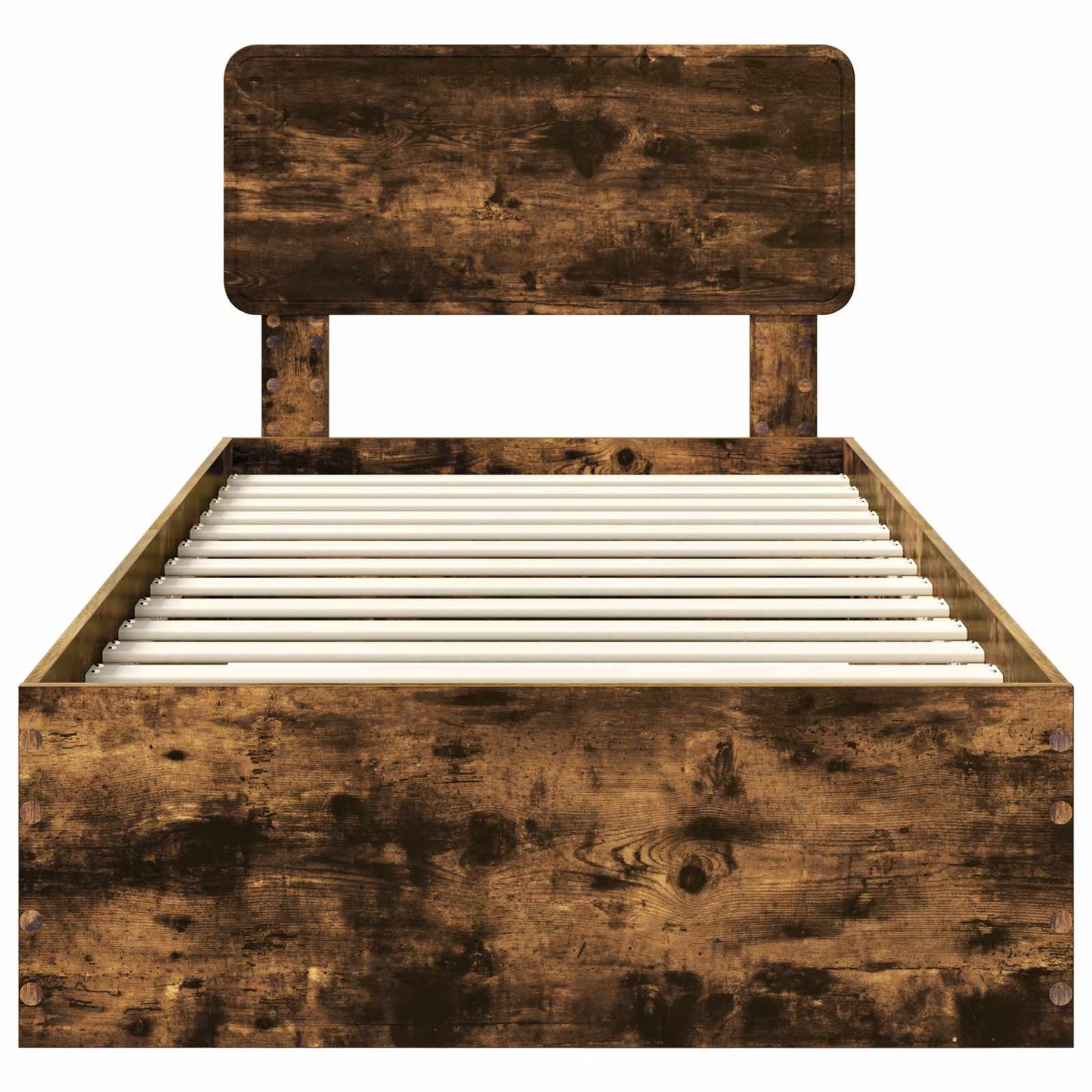 Bed Frame with Drawer Smoked Oak 100 x 200 cm Engineered Wood