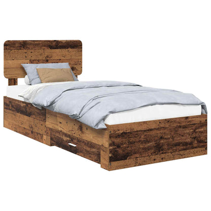 Bed Frame with Headboard Old Wood 100 x 200 cm Engineered Wood