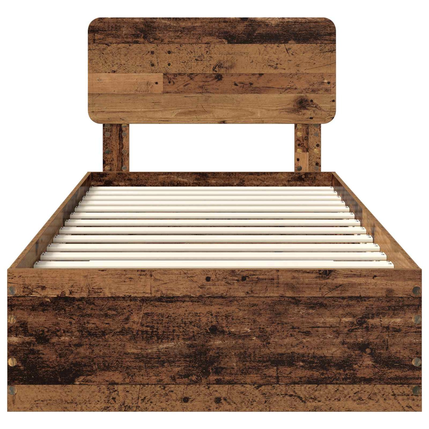 Bed Frame with Headboard Old Wood 100 x 200 cm Engineered Wood