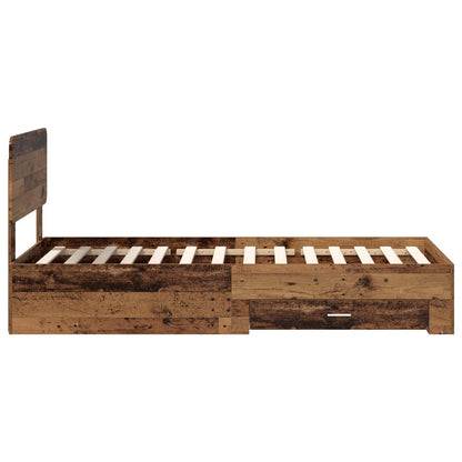 Bed Frame with Headboard Old Wood 100 x 200 cm Engineered Wood