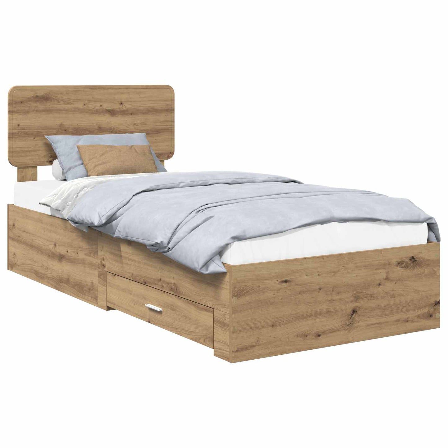Bed Frame with Drawer Artisan Oak 100 x 200 cm Engineered Wood