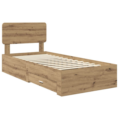 Bed Frame with Drawer Artisan Oak 100 x 200 cm Engineered Wood