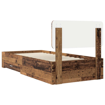 Bed Frame with Headboard Old Wood 90 x 200 cm Engineered Wood