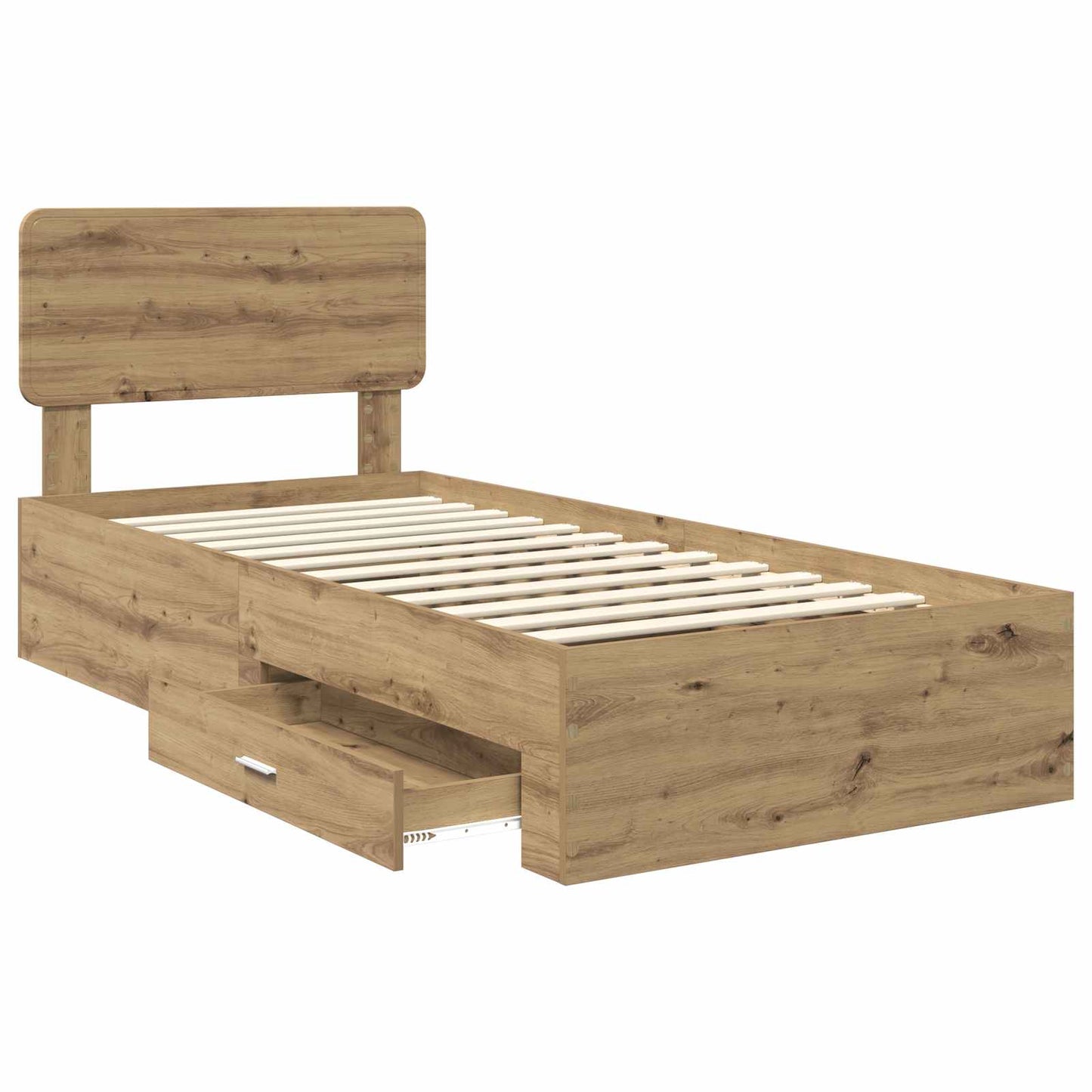 Bed Frame with Drawer Artisan Oak 90 x 200 cm Engineered Wood