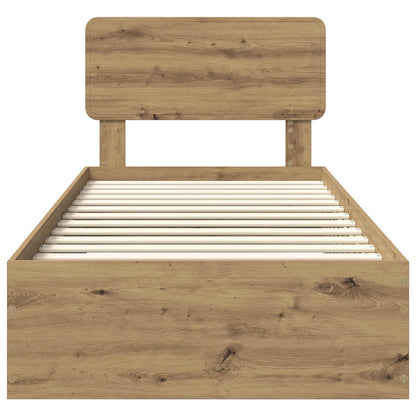 Bed Frame with Drawer Artisan Oak 90 x 200 cm Engineered Wood