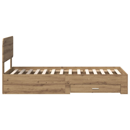 Bed Frame with Drawer Artisan Oak 90 x 200 cm Engineered Wood