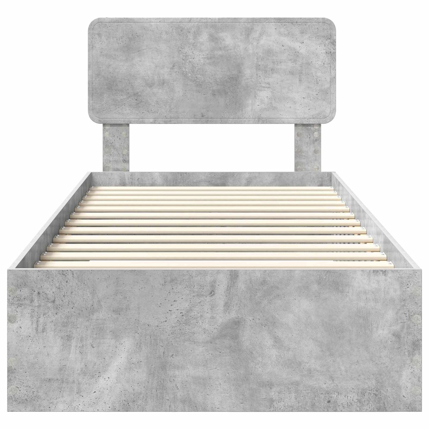 Bed Frame with Drawer Concrete Grey 90 x 190 cm Engineered Wood