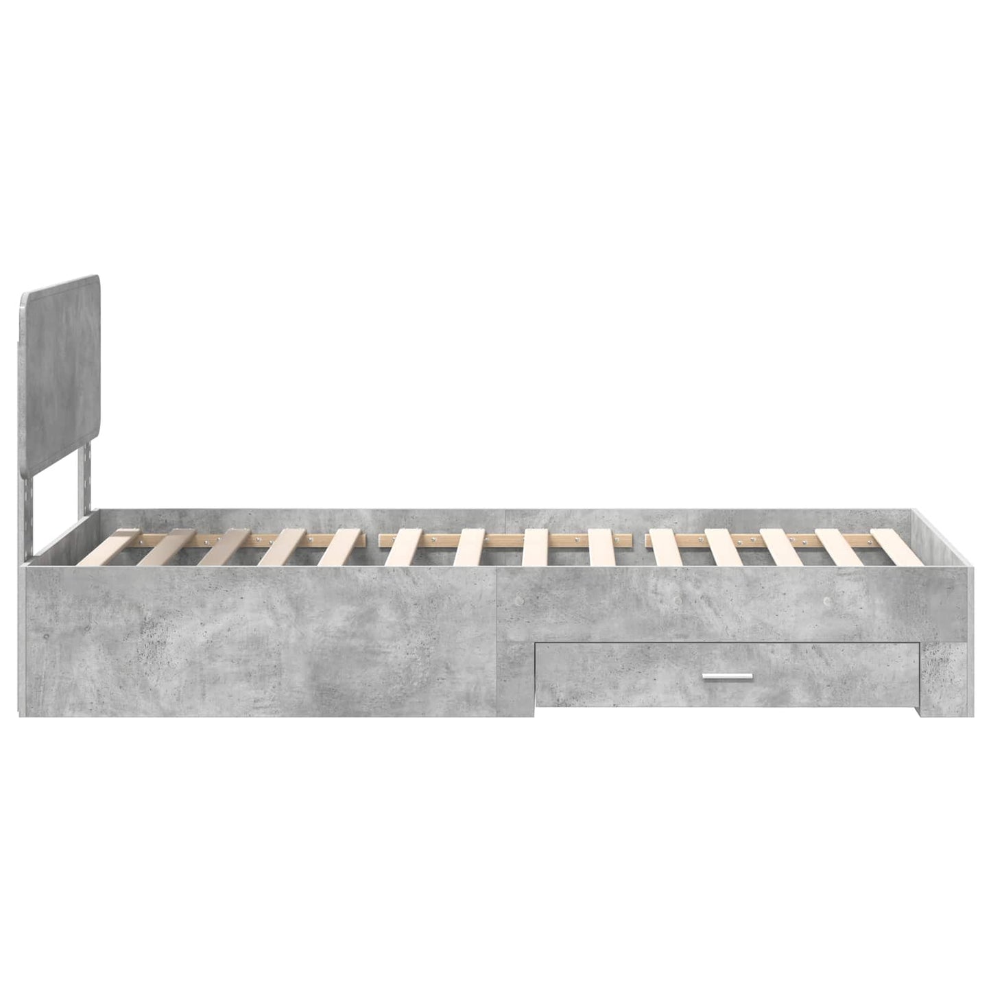 Bed Frame with Drawer Concrete Grey 90 x 190 cm Engineered Wood