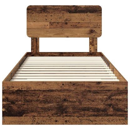 Bed Frame with Headboard Old Wood 90 x 190 cm Engineered Wood