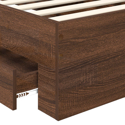 Bed Frame with Headboard Brown Oak 75 x 190 cm Engineered Wood