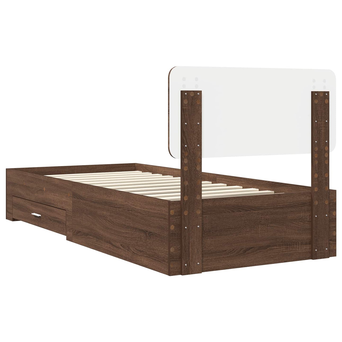 Bed Frame with Headboard Brown Oak 75 x 190 cm Engineered Wood