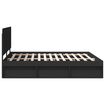 Bed Frame with Headboard Black 180 x 200 cm Solid Pine Wood
