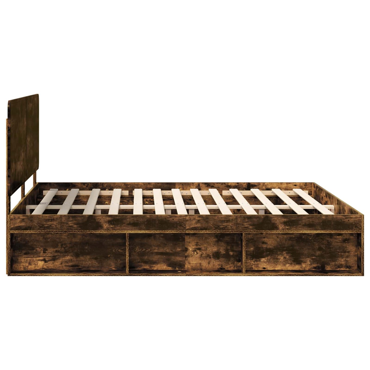 Bed Frame Smoked Oak 180 x 200 cm Solid Pine Wood