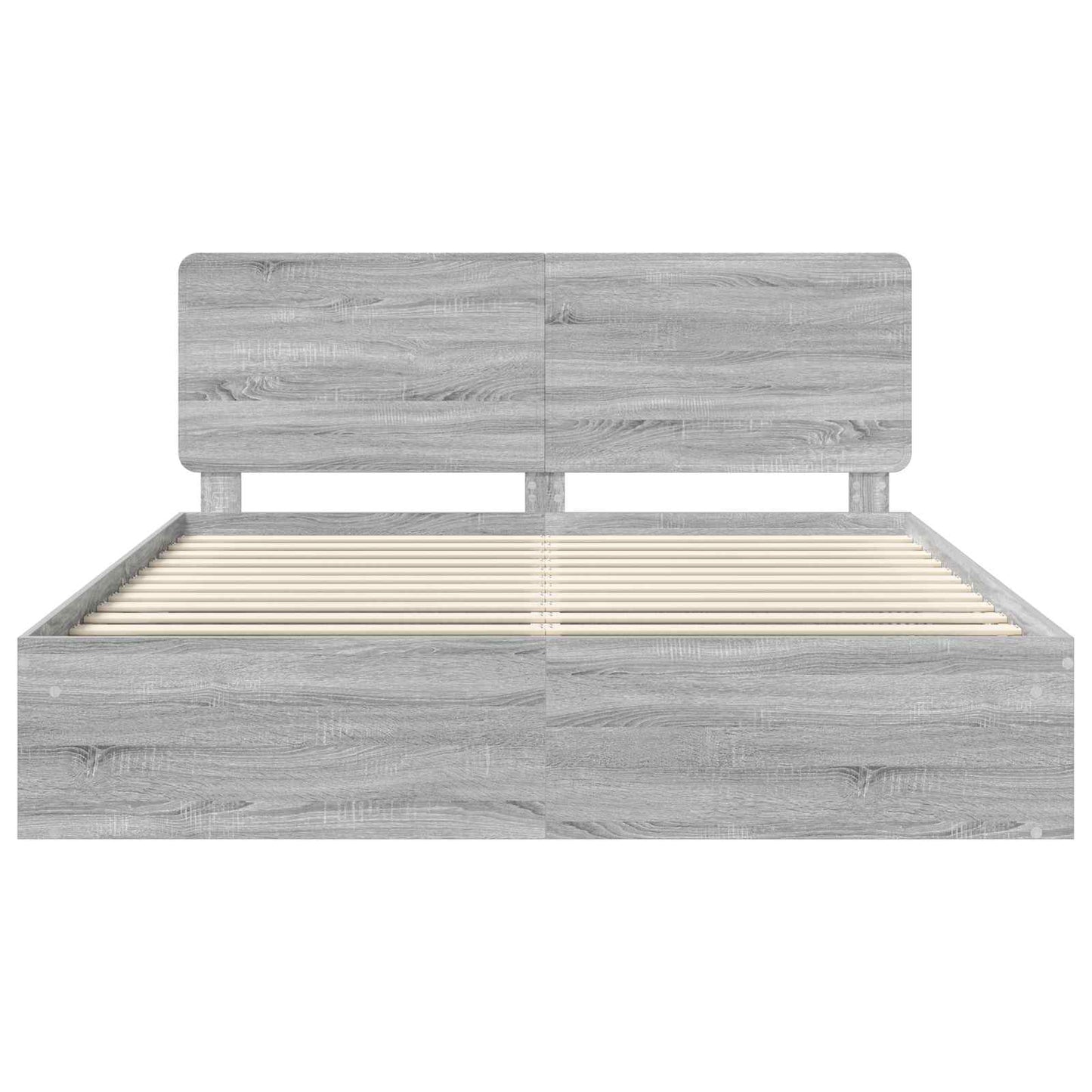Bed Frame Grey Sonoma 180 x 200 cm Solid Pine Wood