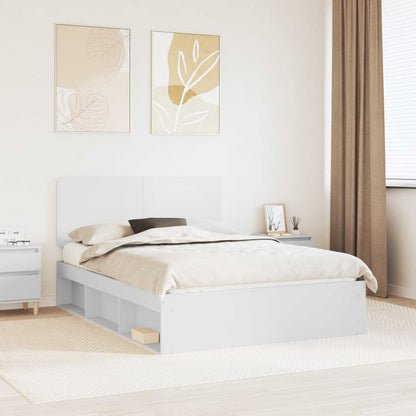 Bed Frame with Headboard White 160 x 200 cm Solid Pine Wood
