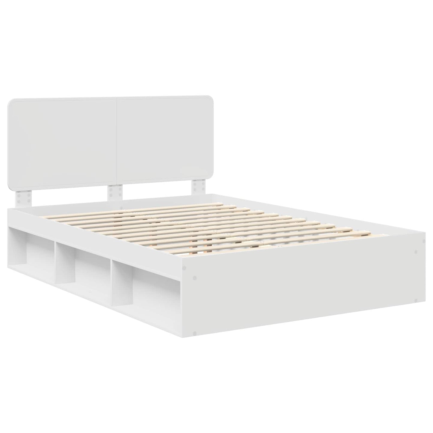 Bed Frame with Headboard White 160 x 200 cm Solid Pine Wood
