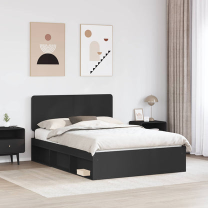 Bed Frame with Headboard Black 160 x 200 cm Solid Pine Wood