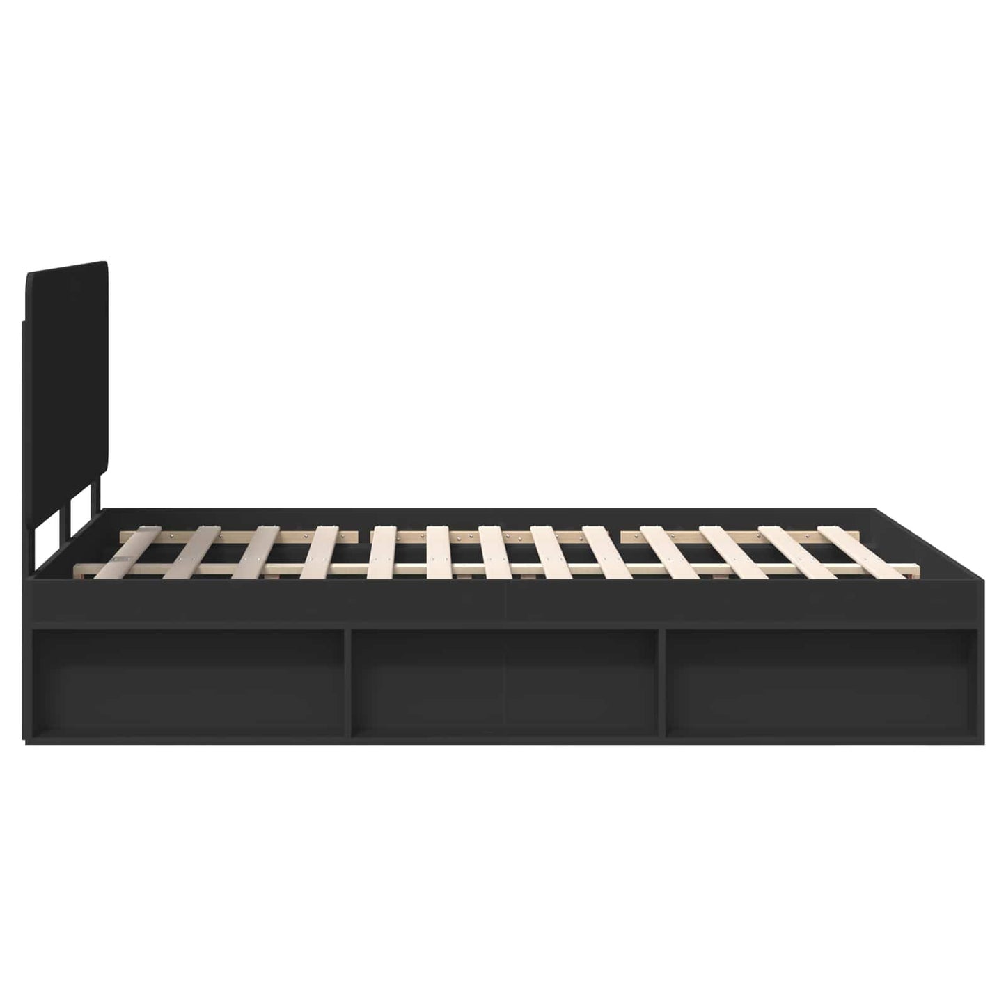 Bed Frame with Headboard Black 160 x 200 cm Solid Pine Wood