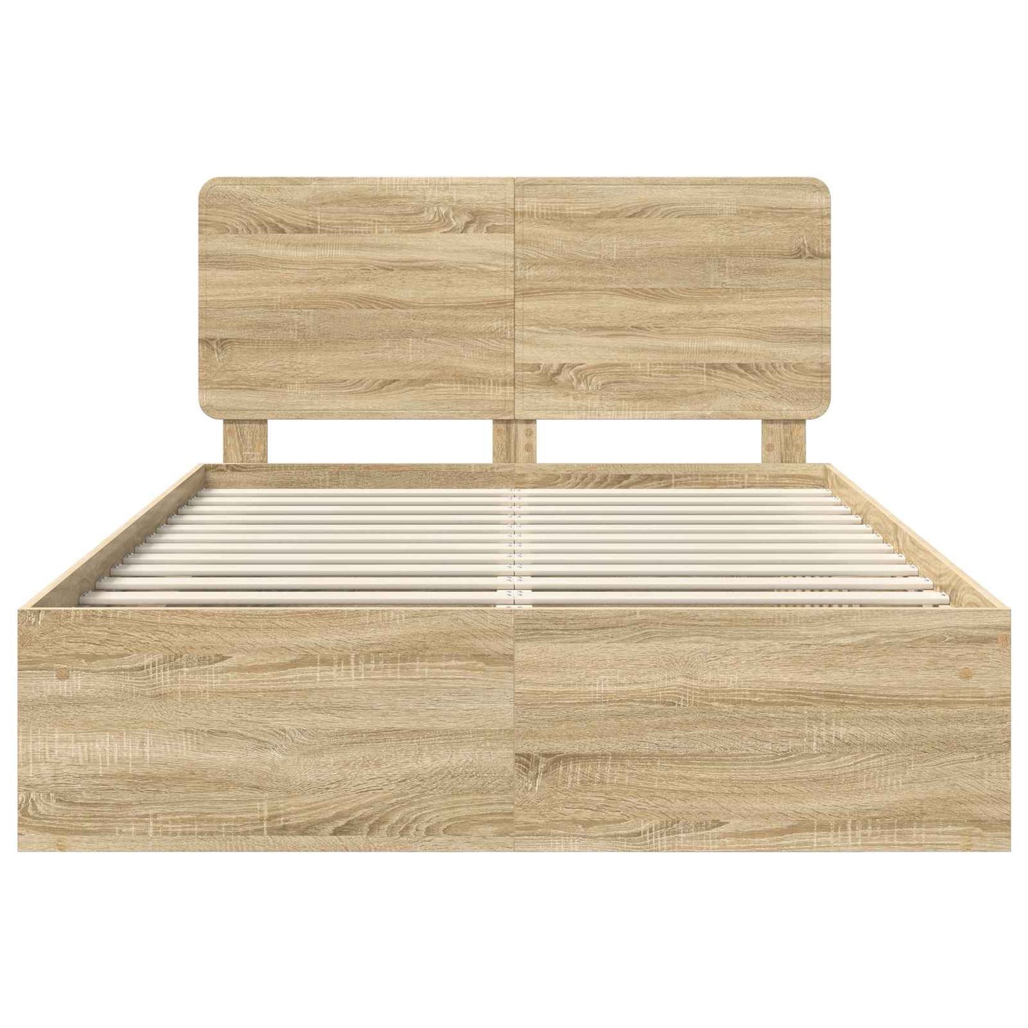 Bed Frame with Headboard Sonoma 160 x 200 cm Solid Pine Wood