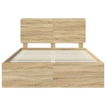 Bed Frame with Headboard Sonoma 160 x 200 cm Solid Pine Wood