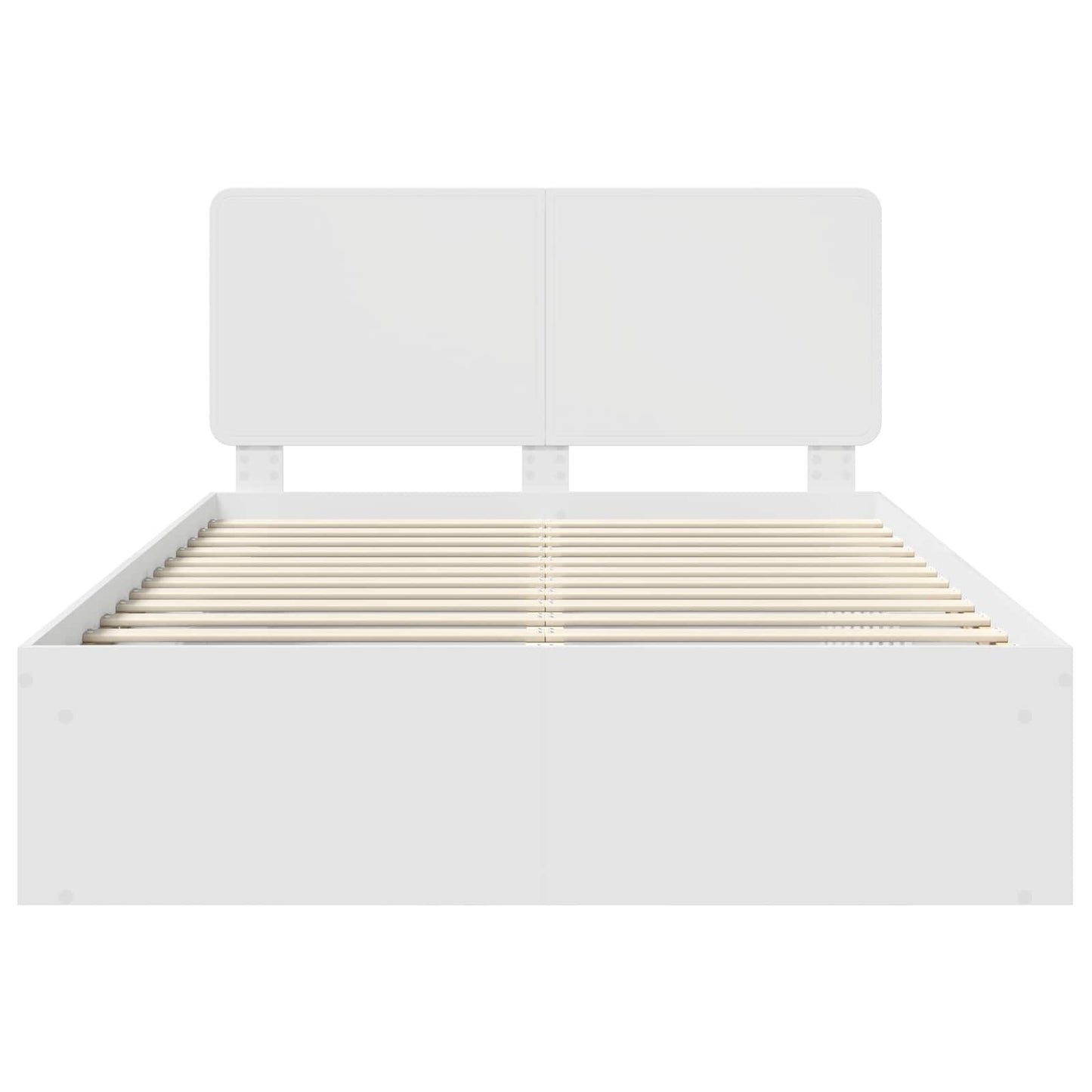 Bed Frame with Headboard White 150 x 200 cm Solid Pine Wood