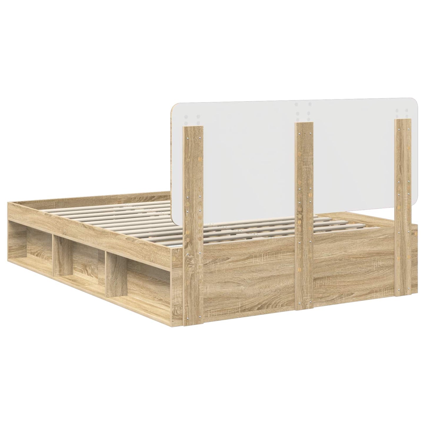 Bed Frame Sonoma Oak 150 x 200 cm Solid Pine Wood